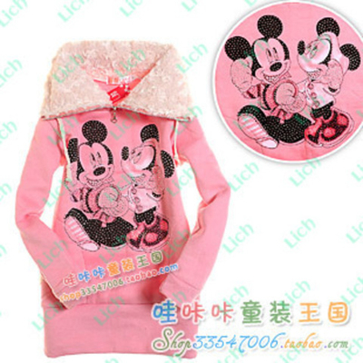 Толстовка детская с принтом Микки и Мини Маус и стразами