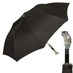 Зонт складной Pasotti Auto Owl Silver Oxford Black Pasotti