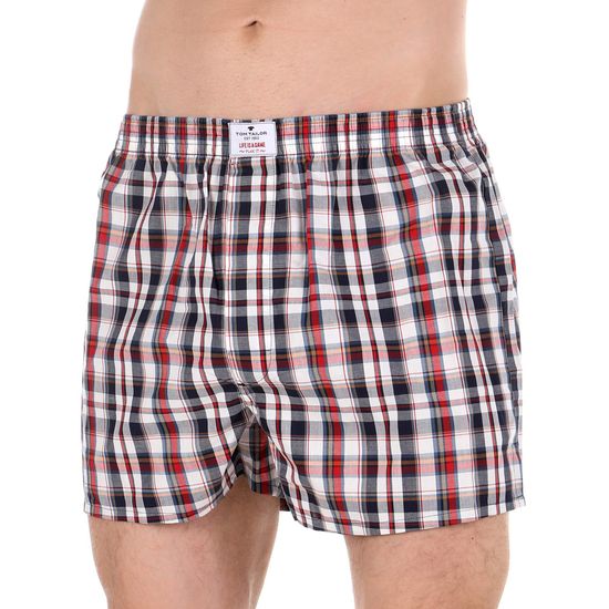 Мужские трусы-шорты набор 2в1 (темно-синие, в разноцветную клетку) Tom Tailor 70179/5100 8433