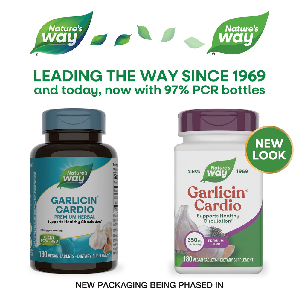 Nature's Way, Garlicin® Cardio, 350 мг, 180 веганских таблеток