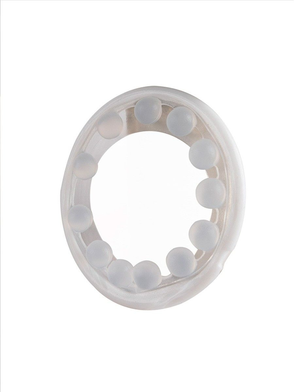 Эрекционное кольцо со стимулирующими шариками на поверхности (Цвет: белый)