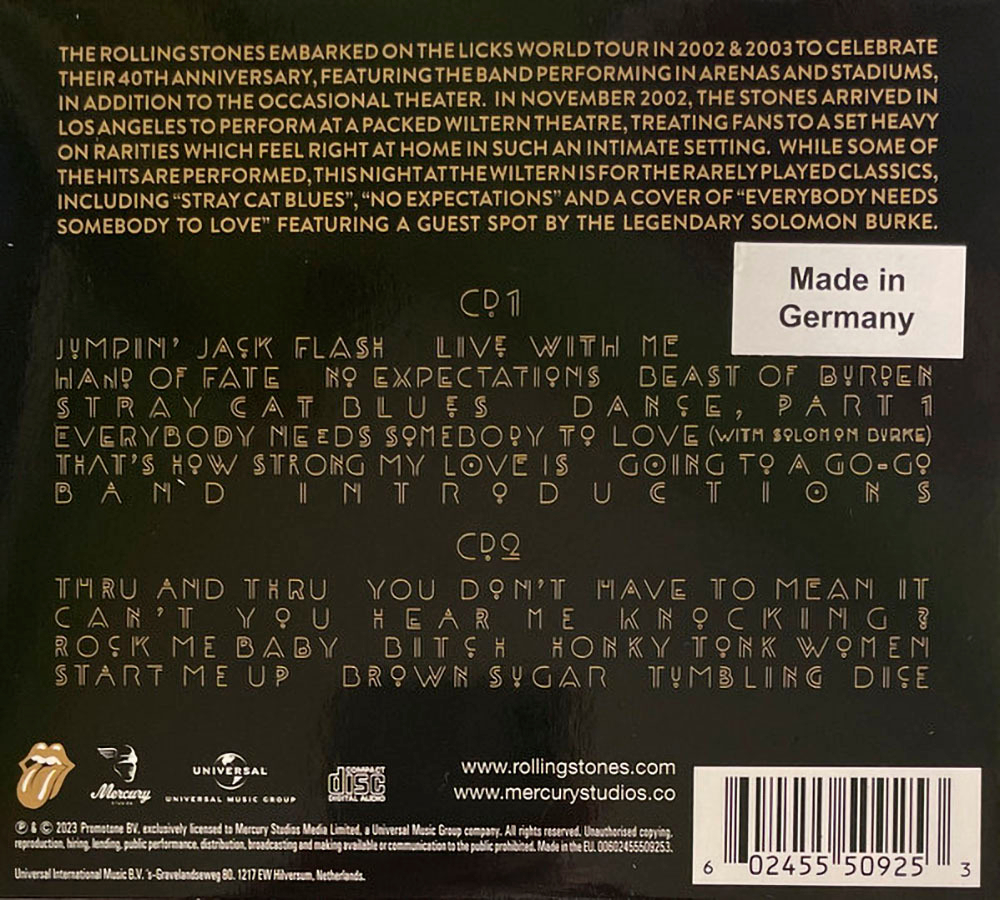 The Rolling Stones / Live At The Wiltern (2CD)