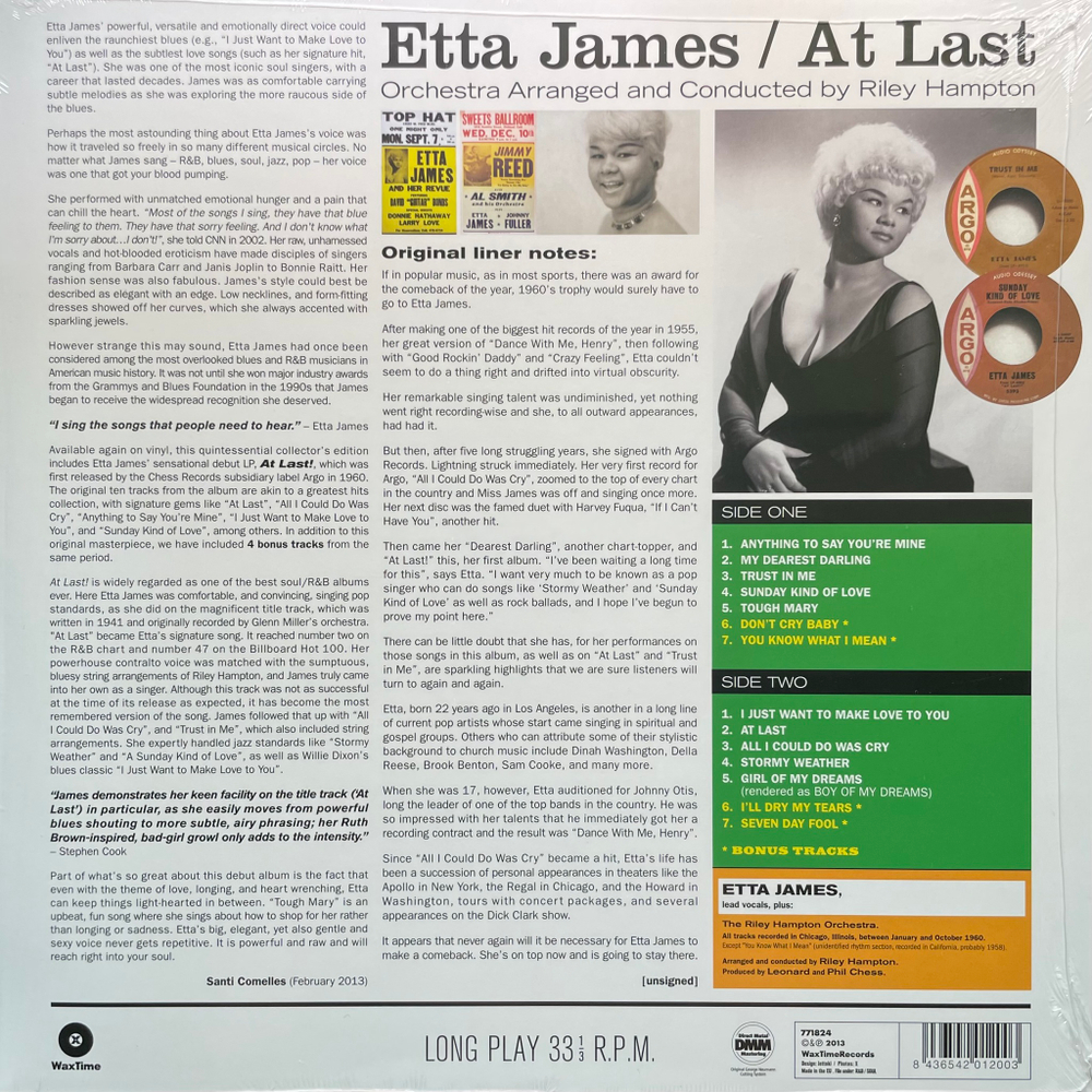 Etta James ‎– At Last! (Европа 2023г.)