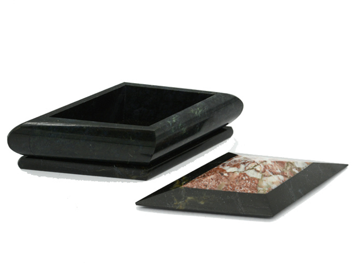 Шкатулка Ромб, змеевик, 150x60x55 мм