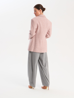 Жакет из шерсти лодена бежево-розовый