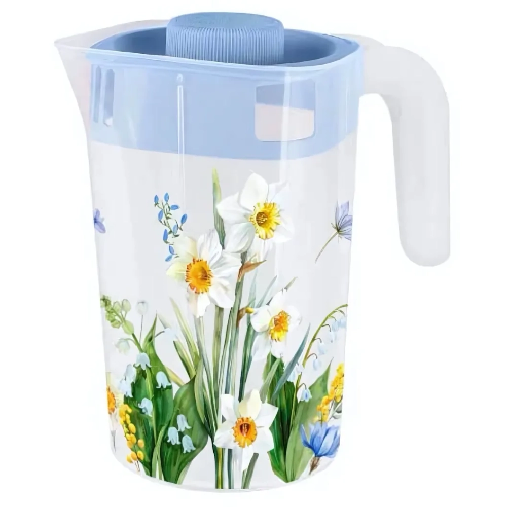 Кувшин пластиковый 2л «Весенний сад» с крышкой 4317525
