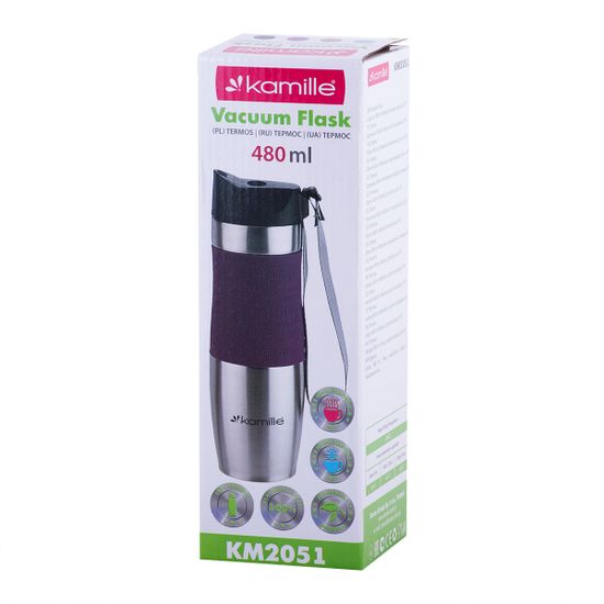 Термокружка 480 мл Kamille KM-2051 из нержавеющей стали