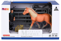 Игровой набор Masai Mara Мир лошадей: Авелинская лошадь, фермер, ограждение, сено
