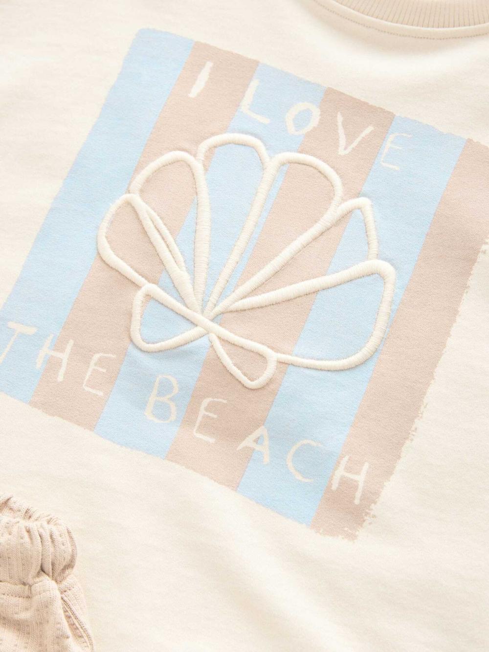 Футболка и шорты в комплекте для девочки Next AE6-175, Бежевый, Молочный