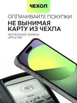 Чехол BROSCORP для Apple iPhone 15 Pro Max (арт.IP15PROMAX-HARD-TPU-POCKET-GREY )