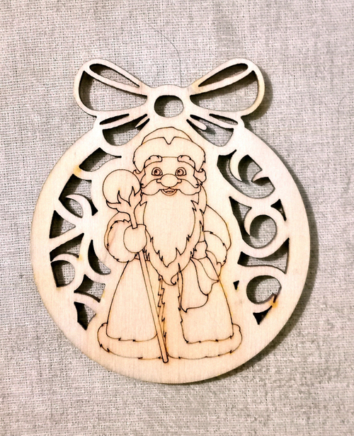 Деревянное ёлочное украшение "Дед Мороз"