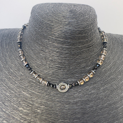 Комплект "Тайна ночи" с раухтопазом и шпинелью