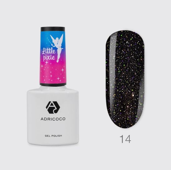 Гель-лак ADRICOCO Little PIXIE №14 - Черный феникс  (8 мл.)