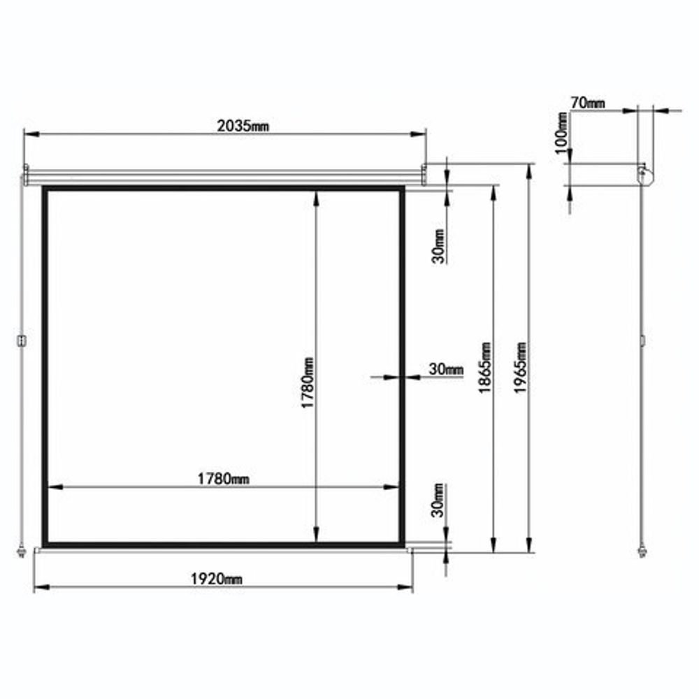 Экран проекционный настенный (180х180 см), матовый, электропривод, 1:1, BRAUBERG "MOTO", 236733