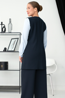 Жилет с подкладом 1634опа, Тёмно тёмно син #70ТТСи061634опа