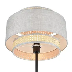 8043/1F MODERNI LN25 266 черный/серый/бежевый, металл/текстиль/ротанг Торшер Е27 1*60W 220V LAUNA