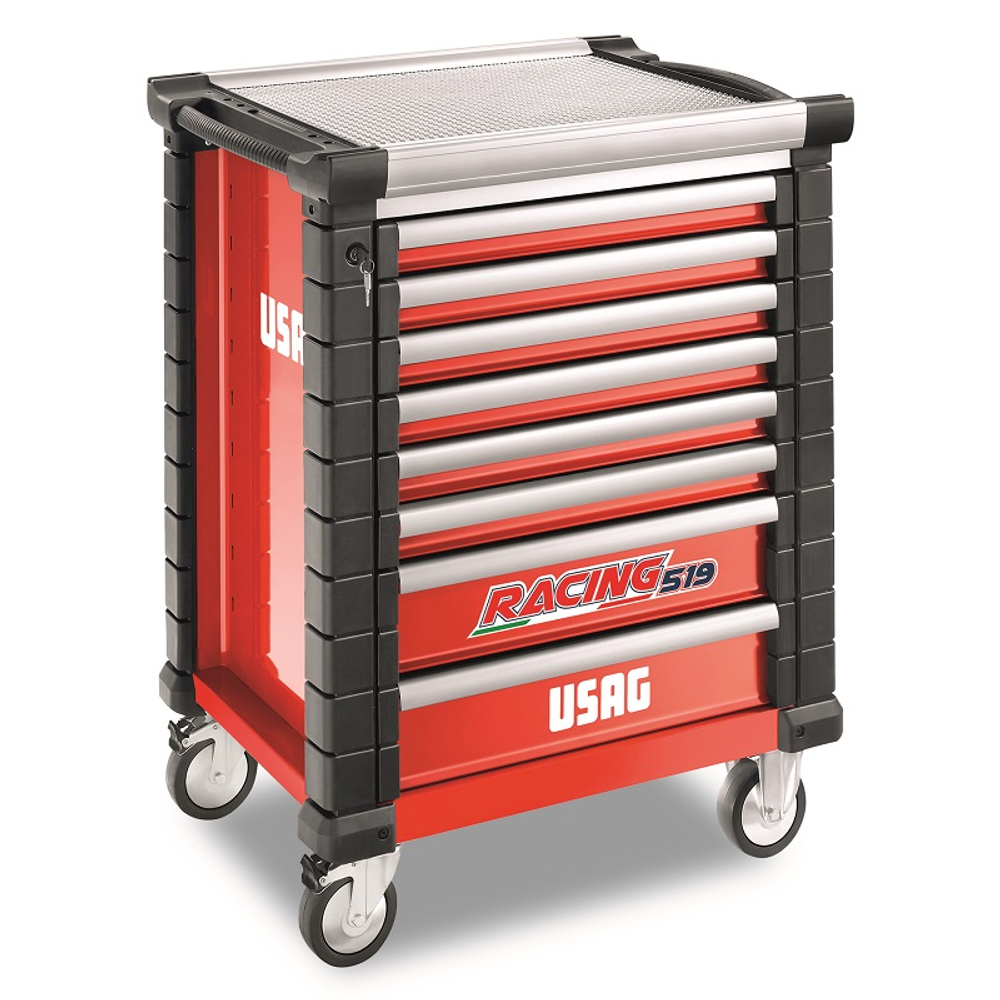 519 RS8/3V Тележка инструментальная, 8 ящиков, красно-серая, USAG (Италия)