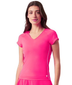 Женская теннисная футболка Björn Borg Ace V-Neck - cotton candy