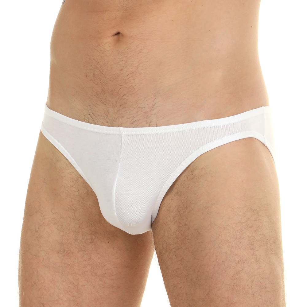 Белые мужские трусы-слипы с низкой посадкой (Размер: S) (Цвет: белый)