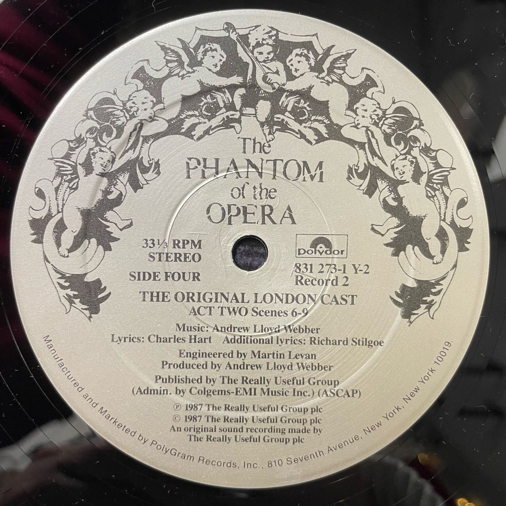 Винтажная виниловая пластинка LP Andrew Lloyd Webber The Phantom Of The Opera Призрак Оперы Мюзикл (USA 1987)