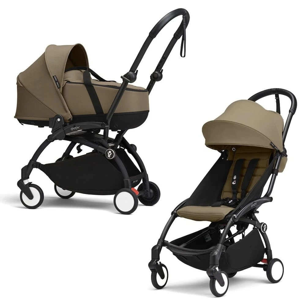 Коляска Stokke YOYO3 Newborn Shell рама чёрная Black 2 в 1 Toffee