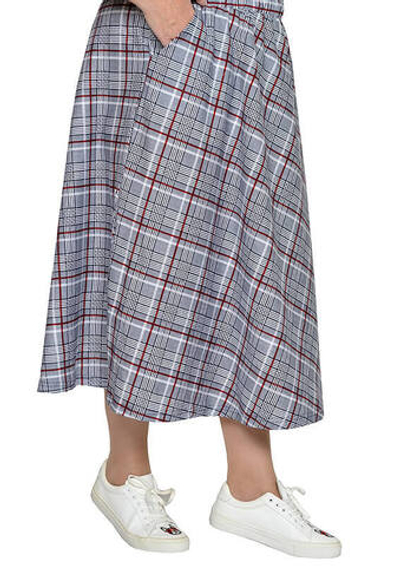 Юбка-трапеция из хлопка Тёмный рубин