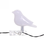 Гирлянда для улицы «Птица» 2м, 10ламп LED чёрный провод, 2 реж, IP-55, Теплый белый (солнечная батарея).