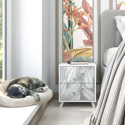 Тумба Арт Сканди с 2-мя ящиками Айс Античное серебро