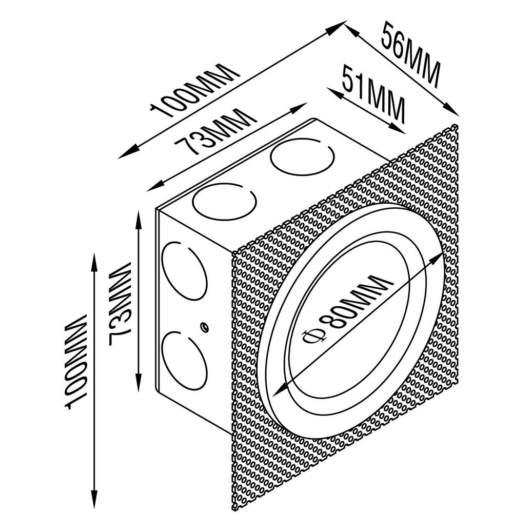 Светильник светодиодный,  3Вт, 100Лм,  IP54,  80х80х24мм,  черный
