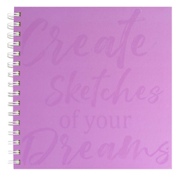 Альбом для рисования (Скетчпад) 210х210 мм, 40 л, блок - белый офсет 160 г/м², арт. 70190 КОТ И ЛАВАНДА /обложка полноцветная печать, твёрдый переплёт на гребне, матовая ламинация, УФ-лак выборочный /