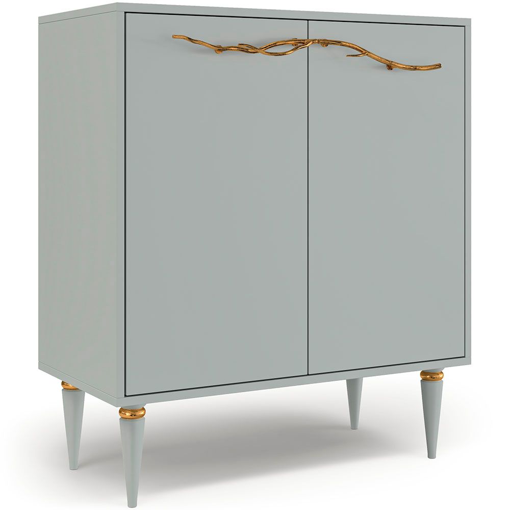 Комод Арт Колор matte Классик Голд с 2 полками Серый дым матовый