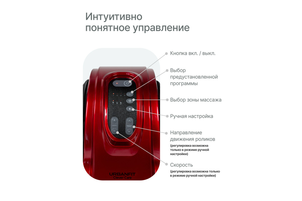 Массажер для ног CleverCare Red Roll, красный