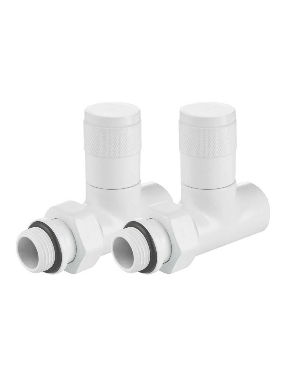 Набор дизайн-вентилей Royal Thermo PIANO, прямой (белый) 1/2"