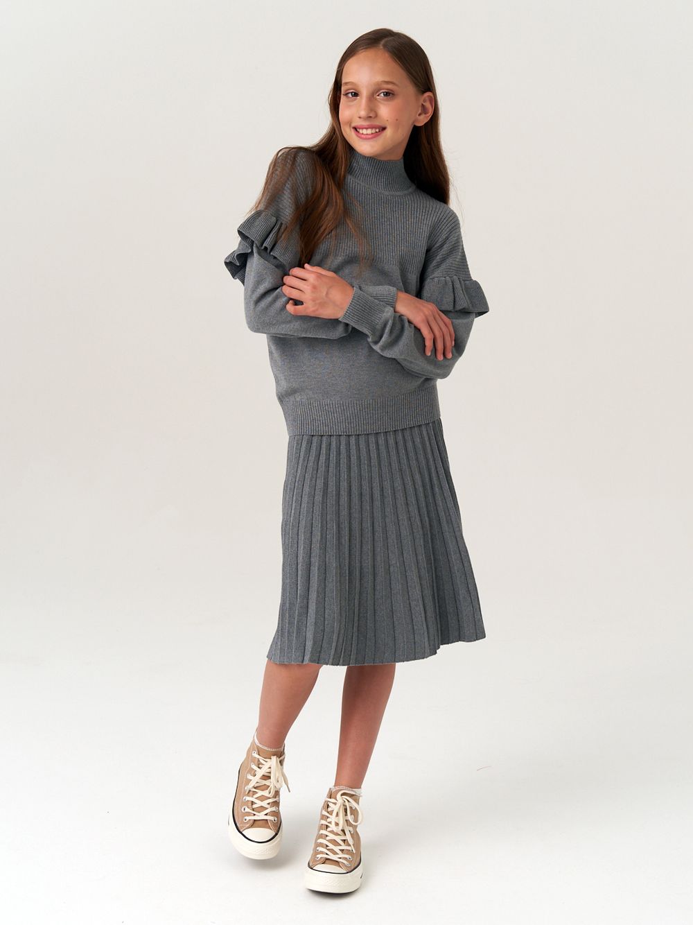 Джемпер для девочки AT244 серый