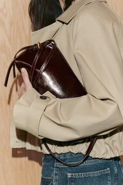 ZARA СУМКА С ПЛЕЧЕВЫМ РЕМНЕМ И ПРЯЖКАМИ, КОРИЧНЕВЫЙ