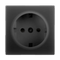 Розетка Werkel с заземлением и шторками черный матовый W1171108 4690389156885