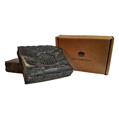 Мыло-шампунь для бороды и волос MOYABORODA "THOR" (органик, дегтярное). (130гр.)