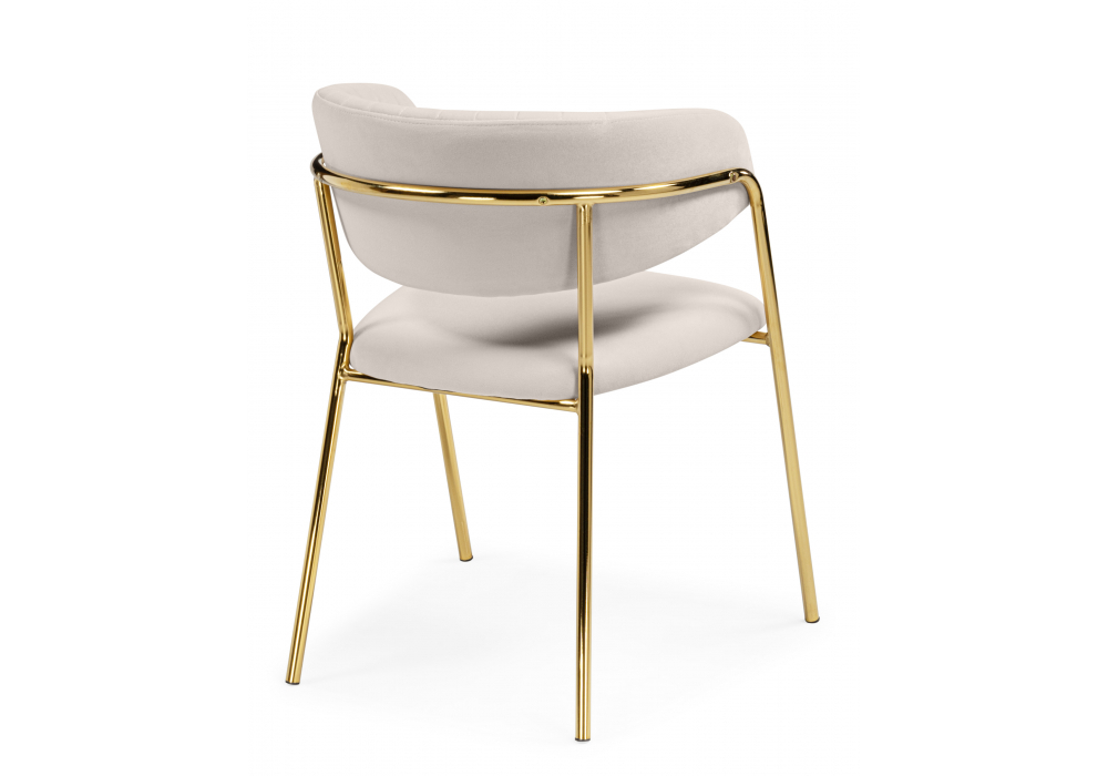 Стул на металлокаркасе Woodville Kamelia бежевый, золотой