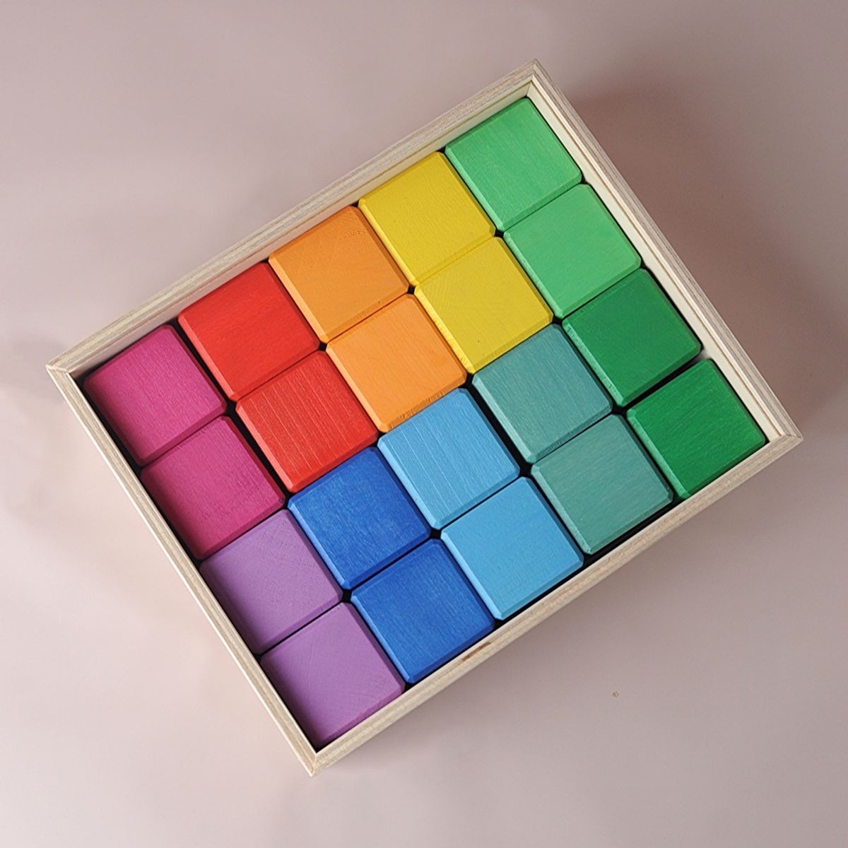 Кубики классическая радуга в коробке