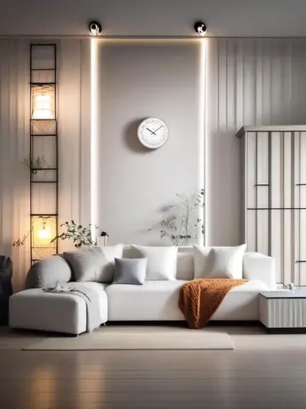 Часы настенные Полосы d=30см, цвет серебристый