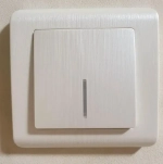 Выключатель одноклавишный с подсветкой (перламутровый рифленый) W1110113