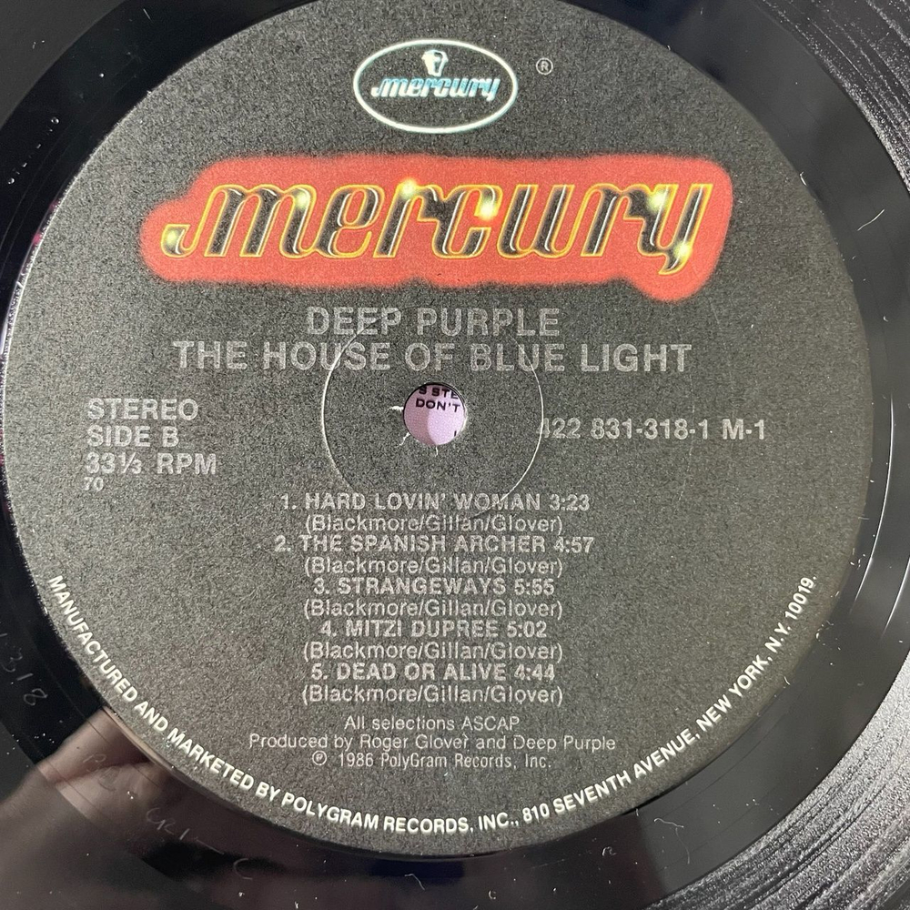 Винтажная виниловая пластинка LP Deep Purple The House Of Blue Light (USA 1987) Bad Attitude