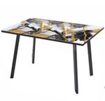 Стол Миллер стекло ф/п бабочка раздвижной чёрный (комплект ног №3)