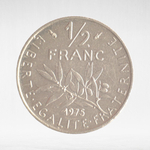 France, ½ Franc 1975 - Signature "O. Roty", VF