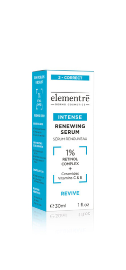 Обновляющая сыворотка с ретинолом 1% RETINOL - RENEWING SERUM 30 ml от Elementrè Dermo Cosmetics, Швейцария, улучшает плотность и упругость кожи, помогает выравнивать тон лица