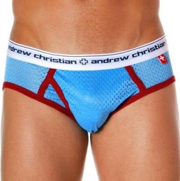 Мужские спортивные  брифы Andrew Christian Blue Sport Mesh Brief ART128