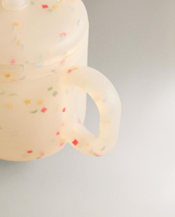 ZARA HOME ДЕТСКИЙ СТАКАН С СОЛОМИНКОЙ ИЗ СИЛИКОНА «КОНФЕТТИ», РАЗНОЦВЕТНЫЙ