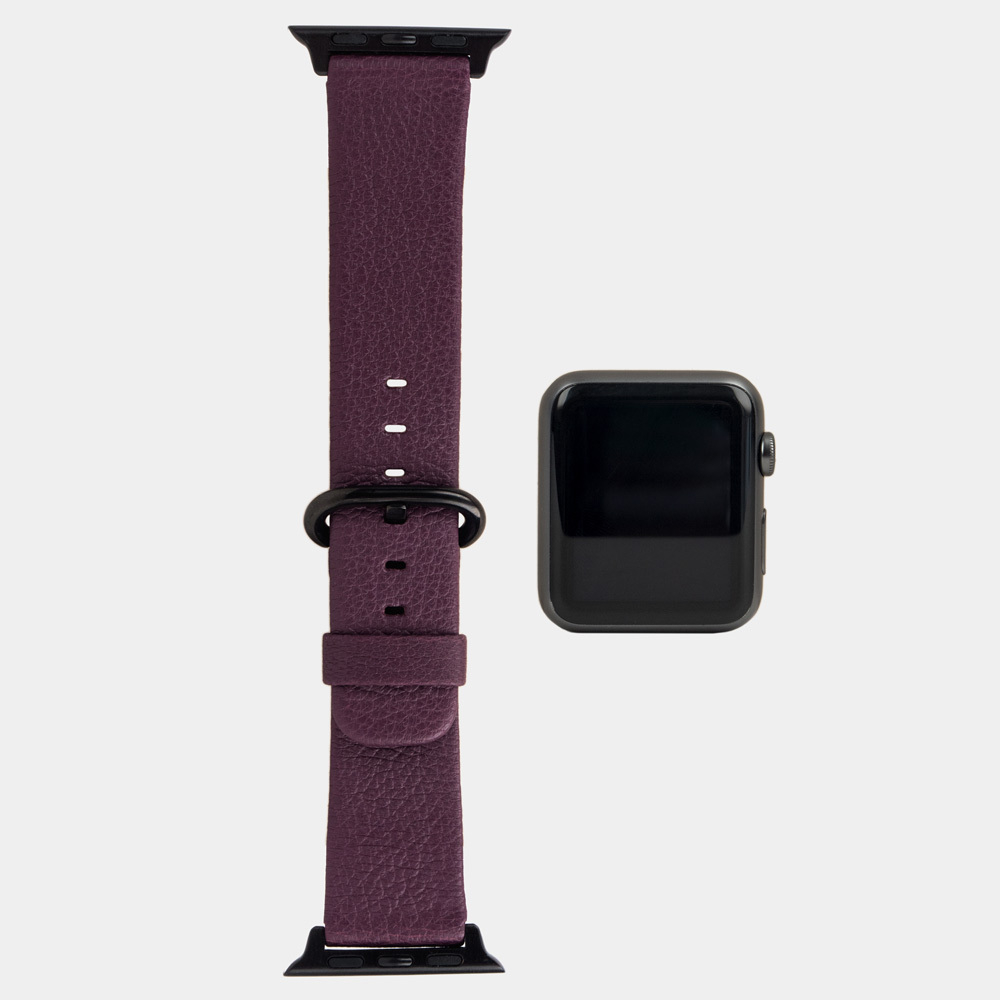 Ремешок для Apple Watch 40/41/42 mm из кожи козы, фиолетового цвета
