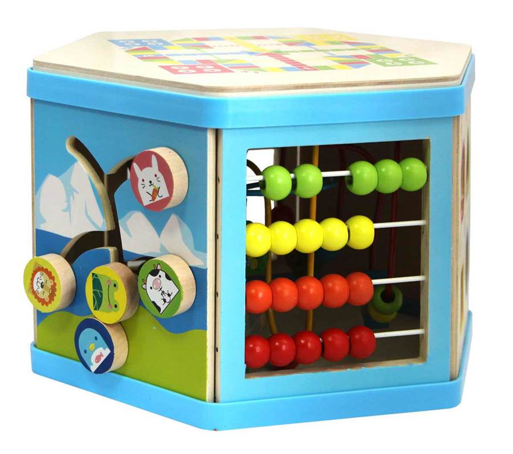 Деревянный куб-лабиринт 7 в 1