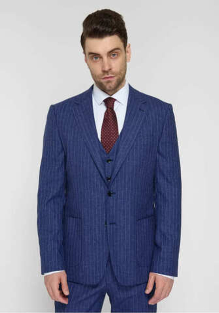 Мужской классический костюм тройка (синий) Б27